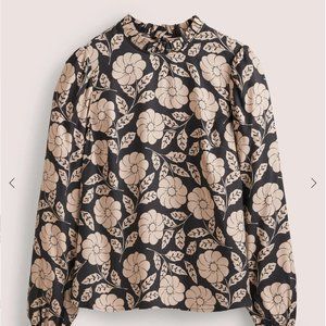 Boden nigh neck ruffle blouse